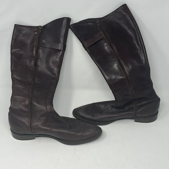 DAVOS Gomma tall riding boots 10 women brown leather equestrian - Picture 7 of 11